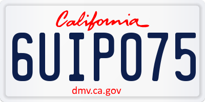 CA license plate 6UIP075