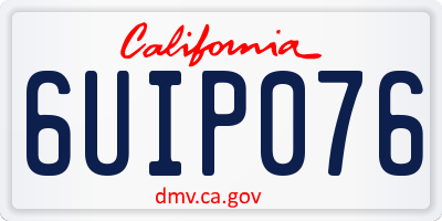 CA license plate 6UIP076