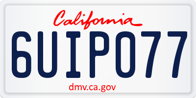 CA license plate 6UIP077
