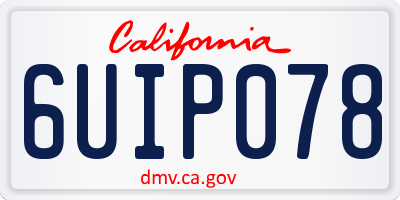 CA license plate 6UIP078