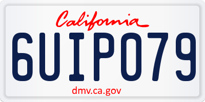 CA license plate 6UIP079