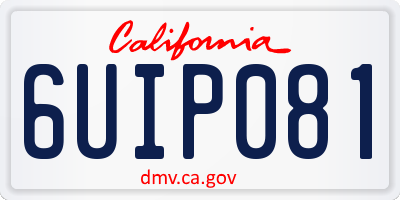 CA license plate 6UIP081