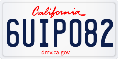 CA license plate 6UIP082
