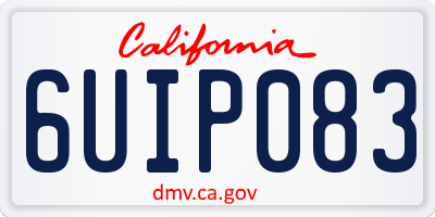 CA license plate 6UIP083