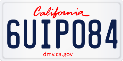 CA license plate 6UIP084