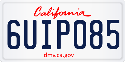 CA license plate 6UIP085