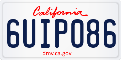 CA license plate 6UIP086