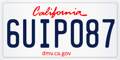 CA license plate 6UIP087