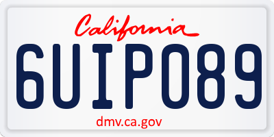 CA license plate 6UIP089
