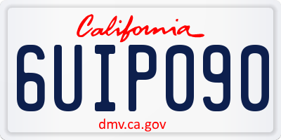CA license plate 6UIP090