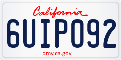 CA license plate 6UIP092