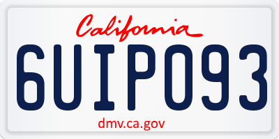CA license plate 6UIP093