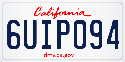 CA license plate 6UIP094
