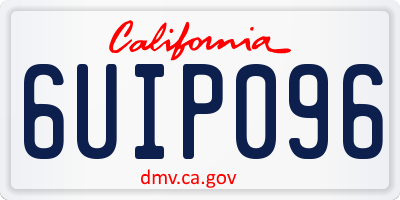 CA license plate 6UIP096