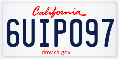 CA license plate 6UIP097