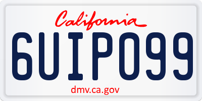 CA license plate 6UIP099