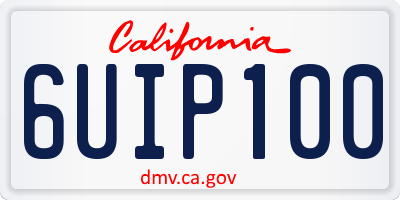 CA license plate 6UIP100