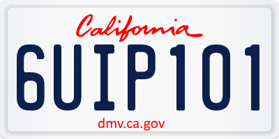 CA license plate 6UIP101