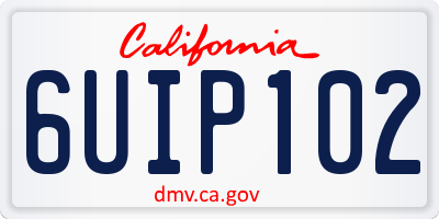 CA license plate 6UIP102