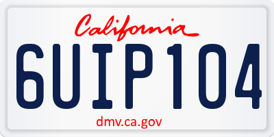 CA license plate 6UIP104
