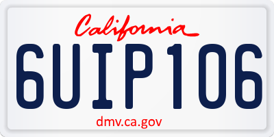 CA license plate 6UIP106