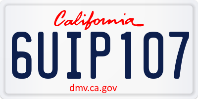 CA license plate 6UIP107