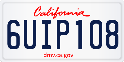 CA license plate 6UIP108