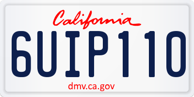 CA license plate 6UIP110