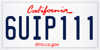 CA license plate 6UIP111