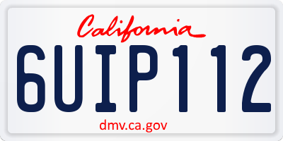 CA license plate 6UIP112