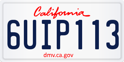 CA license plate 6UIP113