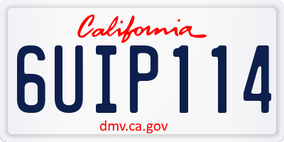 CA license plate 6UIP114