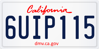 CA license plate 6UIP115