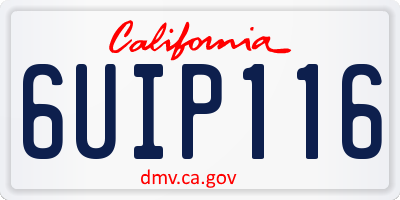 CA license plate 6UIP116