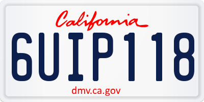 CA license plate 6UIP118