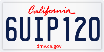 CA license plate 6UIP120