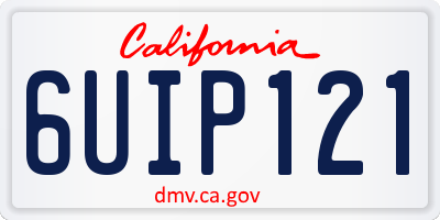 CA license plate 6UIP121