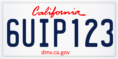 CA license plate 6UIP123