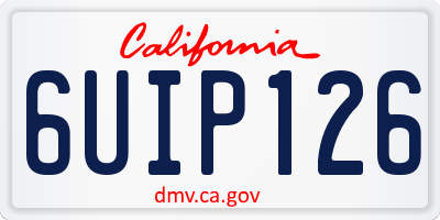 CA license plate 6UIP126