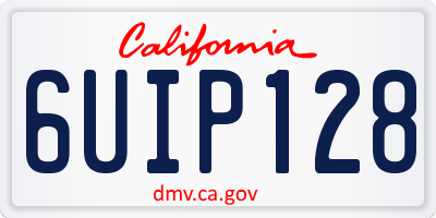 CA license plate 6UIP128