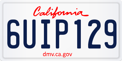 CA license plate 6UIP129