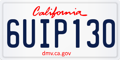 CA license plate 6UIP130