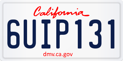 CA license plate 6UIP131