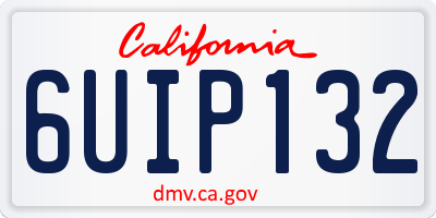CA license plate 6UIP132