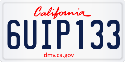 CA license plate 6UIP133