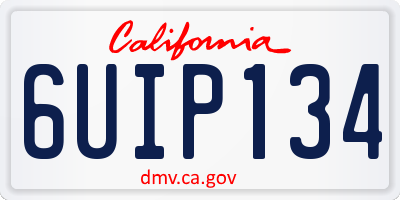 CA license plate 6UIP134