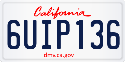 CA license plate 6UIP136