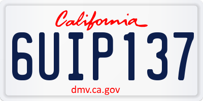 CA license plate 6UIP137