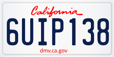 CA license plate 6UIP138
