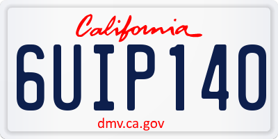 CA license plate 6UIP140
